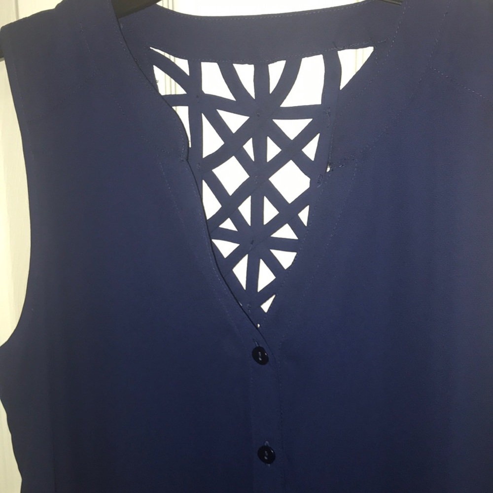 Blue Top with Cut Outs